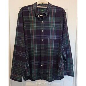 J. Crew Plaid Button Up Shirt Blue Green Red Men's Large
